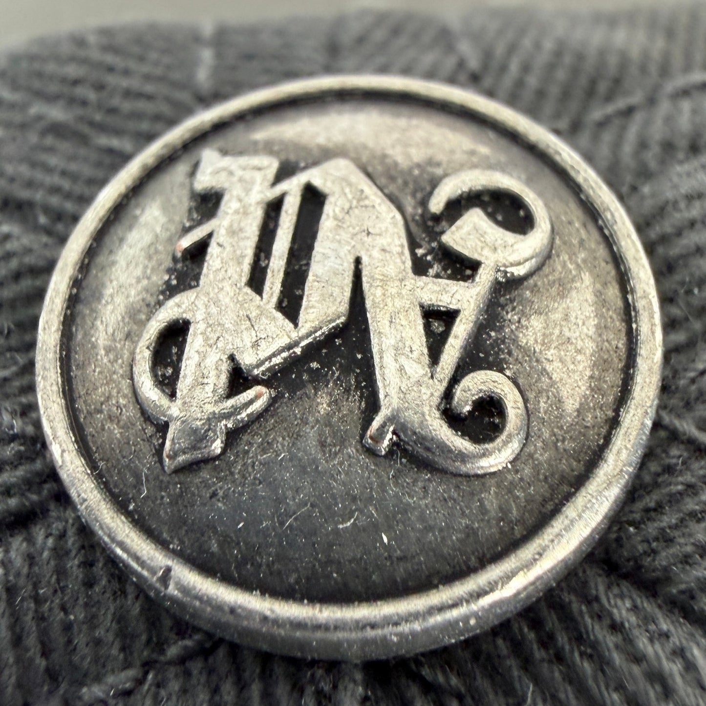 Palm Angels Grey Distressed Logo Hat